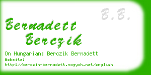 bernadett berczik business card